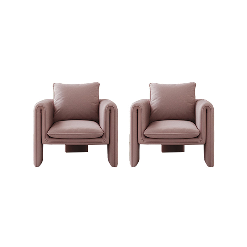 35.43" High Velvet Armless Chair Solid Wood Frame Chair for Living Room Pink 2 Piece Set Clearhalo 'Accent Chairs' 'accent_chairs' 'Chairs & Seating' 'furn' 'furn_accent_chairs' 'Furniture' 'Living Room Furniture' 6142117