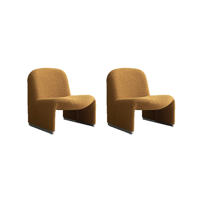 Wool Armless Chair 28.34" High Metal Frame Chair for Living Room Yellow 2 Piece Set Clearhalo 'Accent Chairs' 'accent_chairs' 'Chairs & Seating' 'furn' 'furn_accent_chairs' 'Furniture' 'Living Room Furniture' 6142133