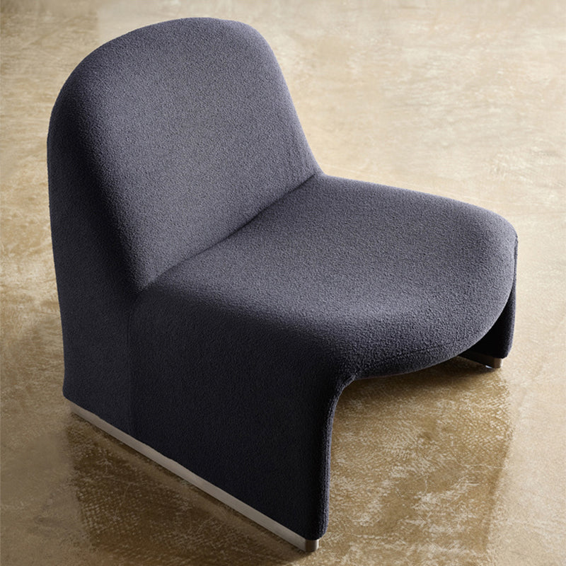 Wool Armless Chair 28.34" High Metal Frame Chair for Living Room Purple 1 Piece Clearhalo 'Accent Chairs' 'accent_chairs' 'Chairs & Seating' 'furn' 'furn_accent_chairs' 'Furniture' 'Living Room Furniture' 6142140