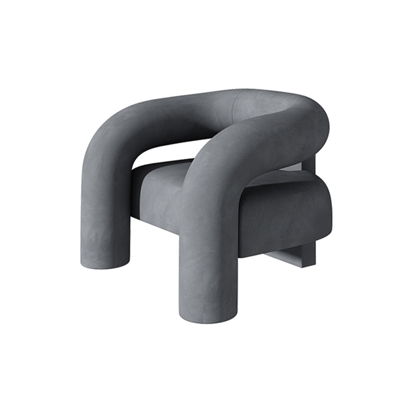 Sillón de terciopelo 30.70 "Silla de marco de madera maciza de alto para sala de estar