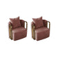 27.16" High Armchair Recessed Arms Included Chair for Living Room Pink Velvet 2 Piece Set Clearhalo 'Accent Chairs' 'accent_chairs' 'Chairs & Seating' 'furn' 'furn_accent_chairs' 'Furniture' 'Living Room Furniture' 6142179