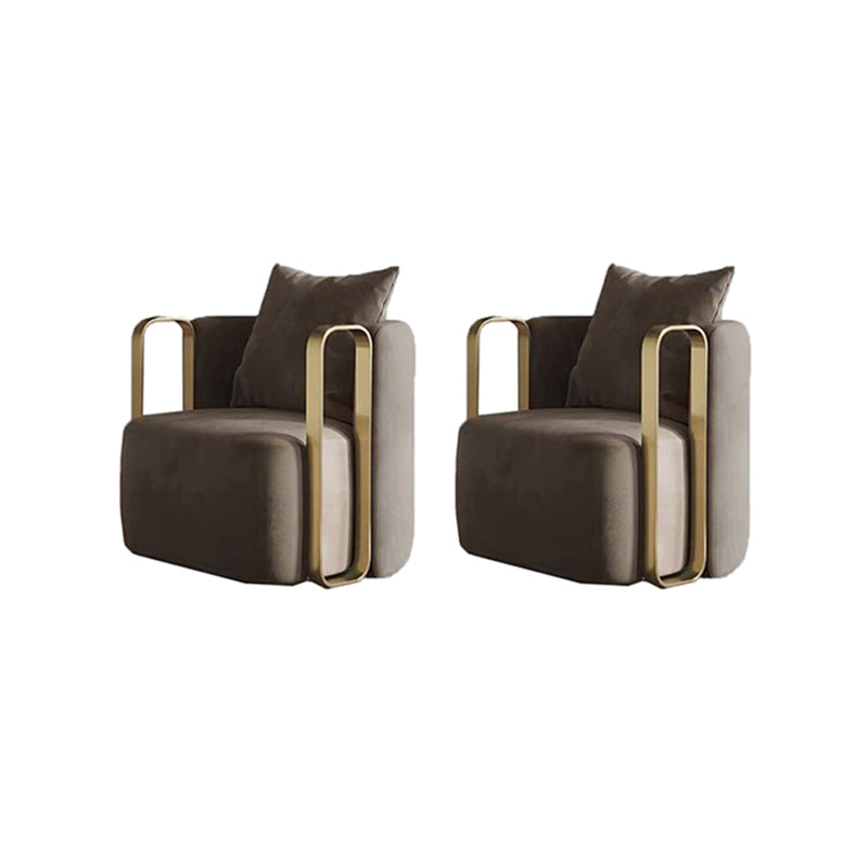 27.16" High Armchair Recessed Arms Included Chair for Living Room Grey Velvet 2 Piece Set Clearhalo 'Accent Chairs' 'accent_chairs' 'Chairs & Seating' 'furn' 'furn_accent_chairs' 'Furniture' 'Living Room Furniture' 6142183