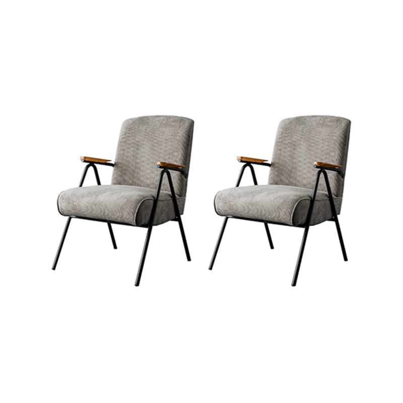 Corduroy Arms Included Chair 32.28" High Solid Wood Armchair with Basic Four Leg Grey 2 Piece Set Clearhalo 'Accent Chairs' 'accent_chairs' 'Chairs & Seating' 'furn' 'furn_accent_chairs' 'Furniture' 'Living Room Furniture' 6142200