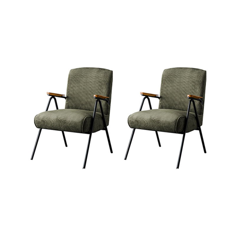 Corduroy Arms Included Chair 32.28" High Solid Wood Armchair with Basic Four Leg Green 2 Piece Set Clearhalo 'Accent Chairs' 'accent_chairs' 'Chairs & Seating' 'furn' 'furn_accent_chairs' 'Furniture' 'Living Room Furniture' 6142203