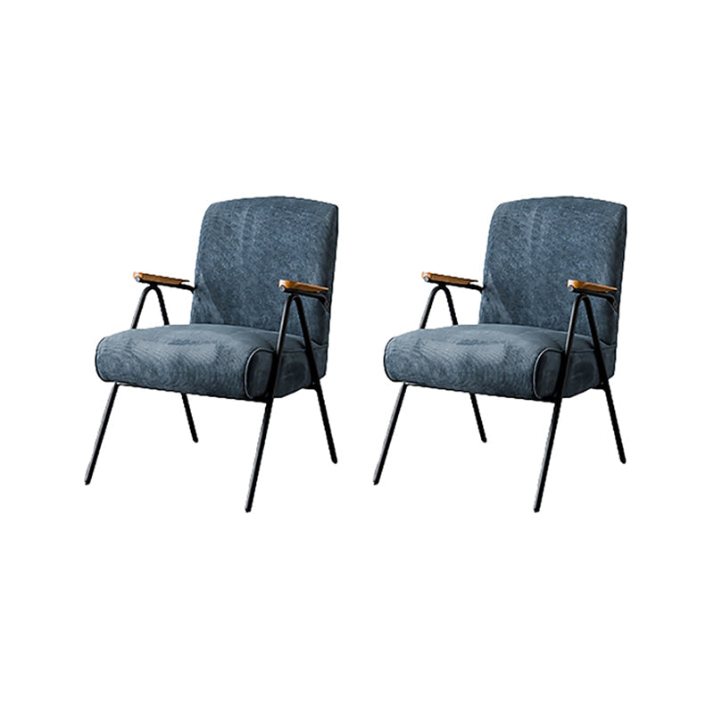 Corduroy Arms Included Chair 32.28" High Solid Wood Armchair with Basic Four Leg Blue 2 Piece Set Clearhalo 'Accent Chairs' 'accent_chairs' 'Chairs & Seating' 'furn' 'furn_accent_chairs' 'Furniture' 'Living Room Furniture' 6142205