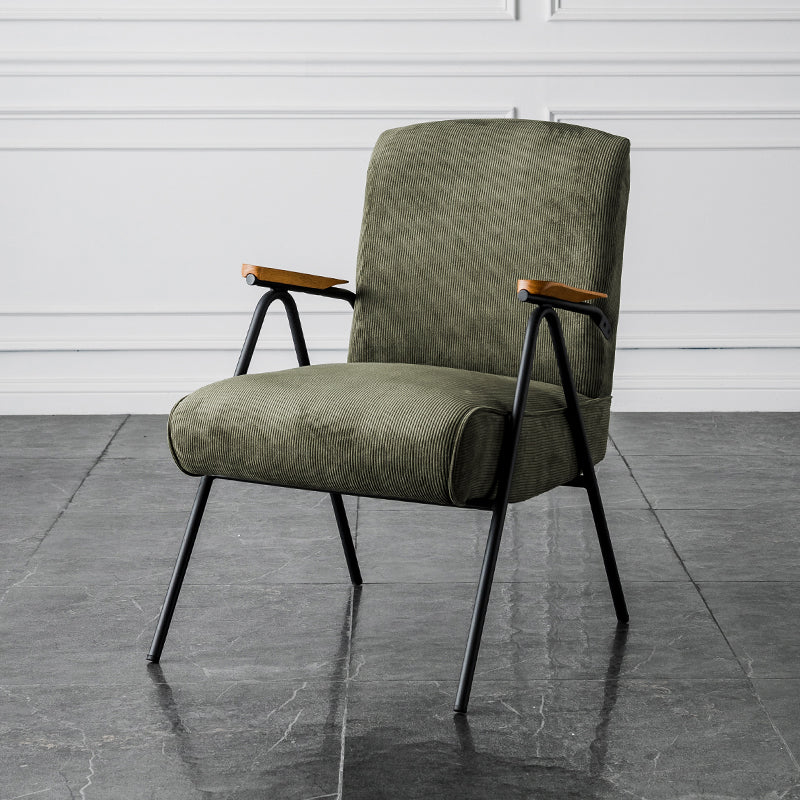 Corduroy Arms Included Chair 32.28" High Solid Wood Armchair with Basic Four Leg Green 1 Piece Clearhalo 'Accent Chairs' 'accent_chairs' 'Chairs & Seating' 'furn' 'furn_accent_chairs' 'Furniture' 'Living Room Furniture' 6142206