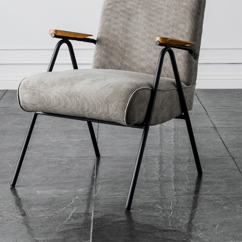 Corduroy Arms Included Chair 32.28" High Solid Wood Armchair with Basic Four Leg Clearhalo 'Accent Chairs' 'accent_chairs' 'Chairs & Seating' 'furn' 'furn_accent_chairs' 'Furniture' 'Living Room Furniture' 6142209