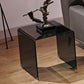 Modern Square Glass Side End Table Sled Corner Table for Living Room
