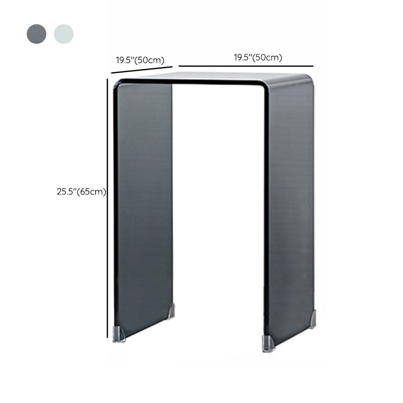 Modern Square Glass Side End Table Sled Corner Table for Living Room