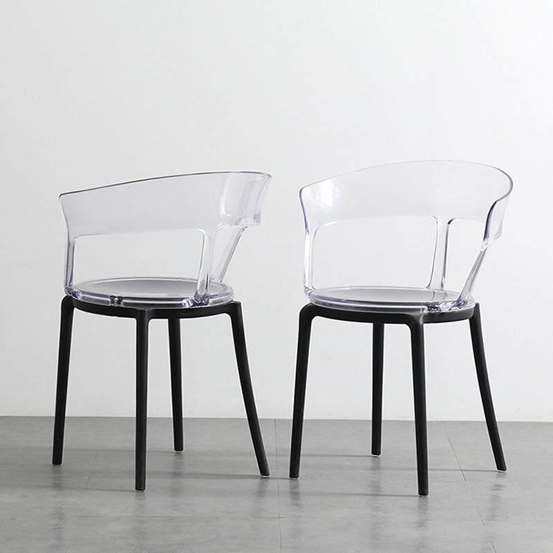 Contemporary Style Arm Chair Open Back Side Plastic Chair for Dining Room