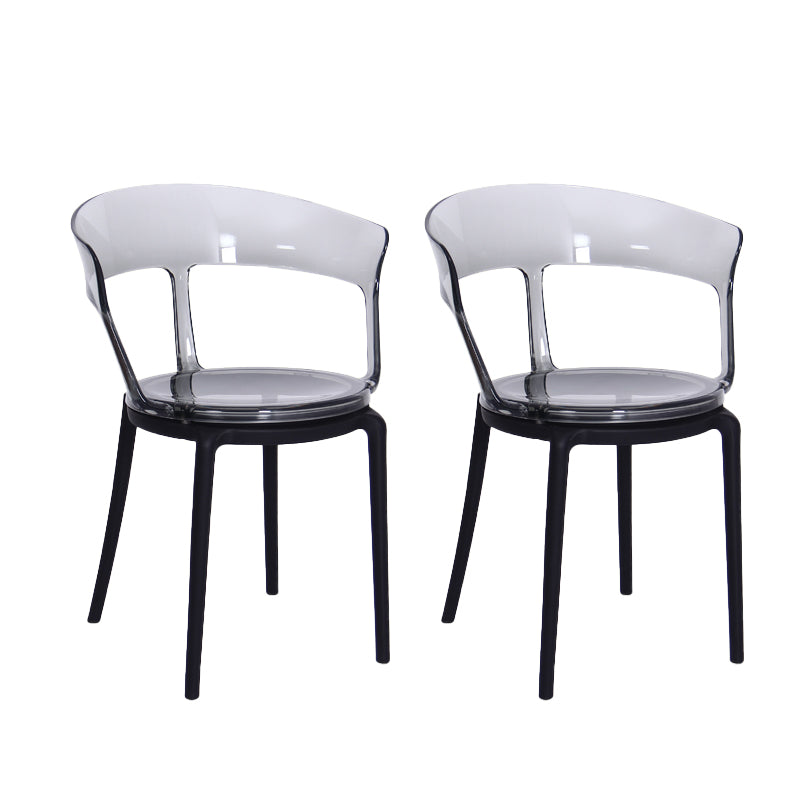 Contemporary Style Arm Chair Open Back Side Plastic Chair for Dining Room