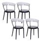 Contemporary Style Arm Chair Open Back Side Plastic Chair for Dining Room