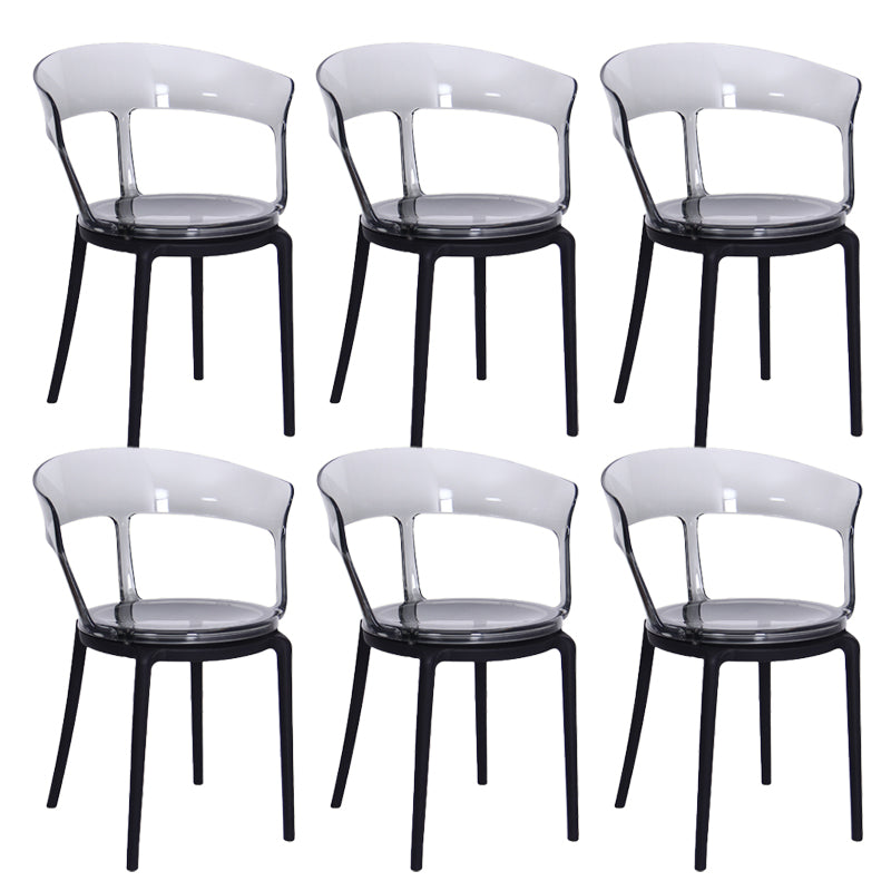 Contemporary Style Arm Chair Open Back Side Plastic Chair for Dining Room