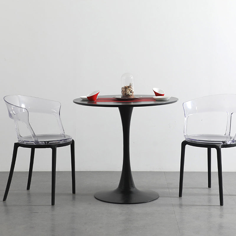 Contemporary Style Arm Chair Open Back Side Plastic Chair for Dining Room