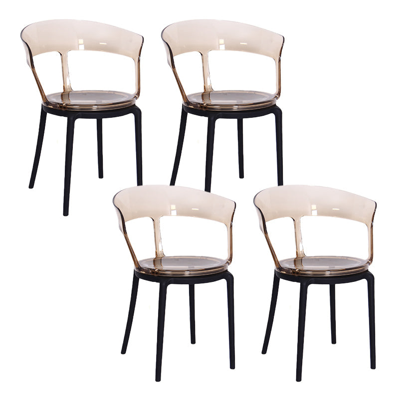Contemporary Style Arm Chair Open Back Side Plastic Chair for Dining Room