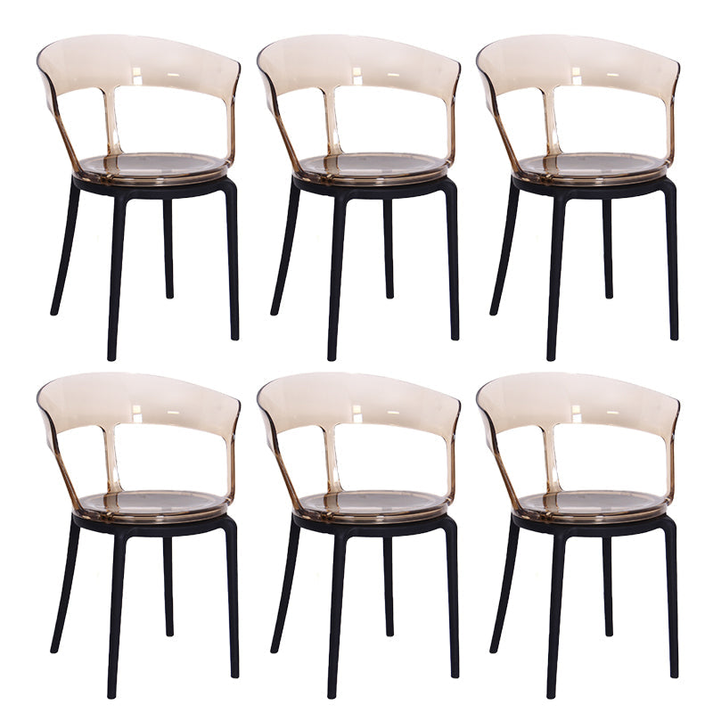 Contemporary Style Arm Chair Open Back Side Plastic Chair for Dining Room