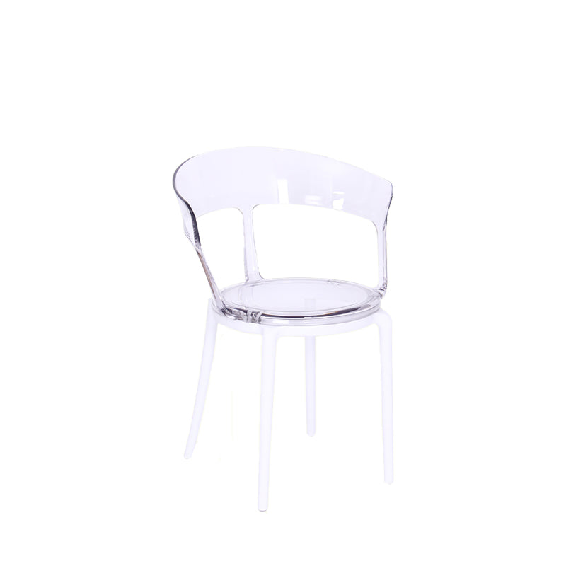 Contemporary Style Arm Chair Open Back Side Plastic Chair for Dining Room