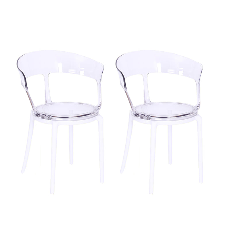 Contemporary Style Arm Chair Open Back Side Plastic Chair for Dining Room