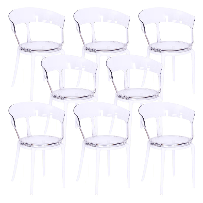Contemporary Style Arm Chair Open Back Side Plastic Chair for Dining Room