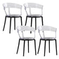 Contemporary Style Arm Chair Open Back Side Plastic Chair for Dining Room