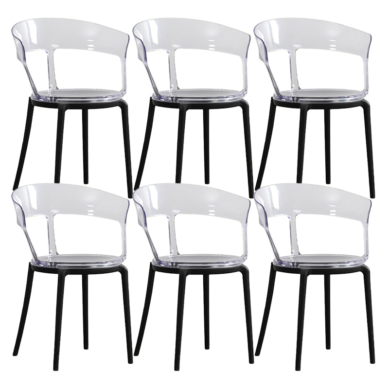 Contemporary Style Arm Chair Open Back Side Plastic Chair for Dining Room