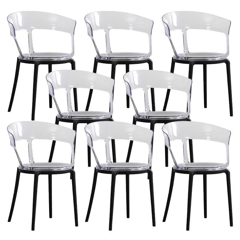 Contemporary Style Arm Chair Open Back Side Plastic Chair for Dining Room