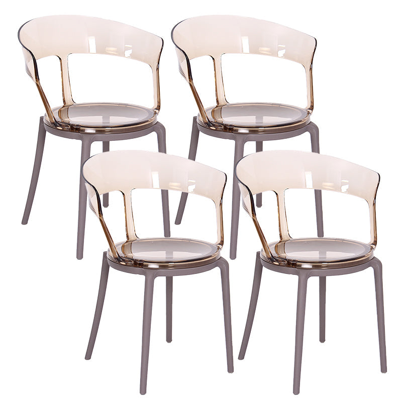 Contemporary Style Arm Chair Open Back Side Plastic Chair for Dining Room