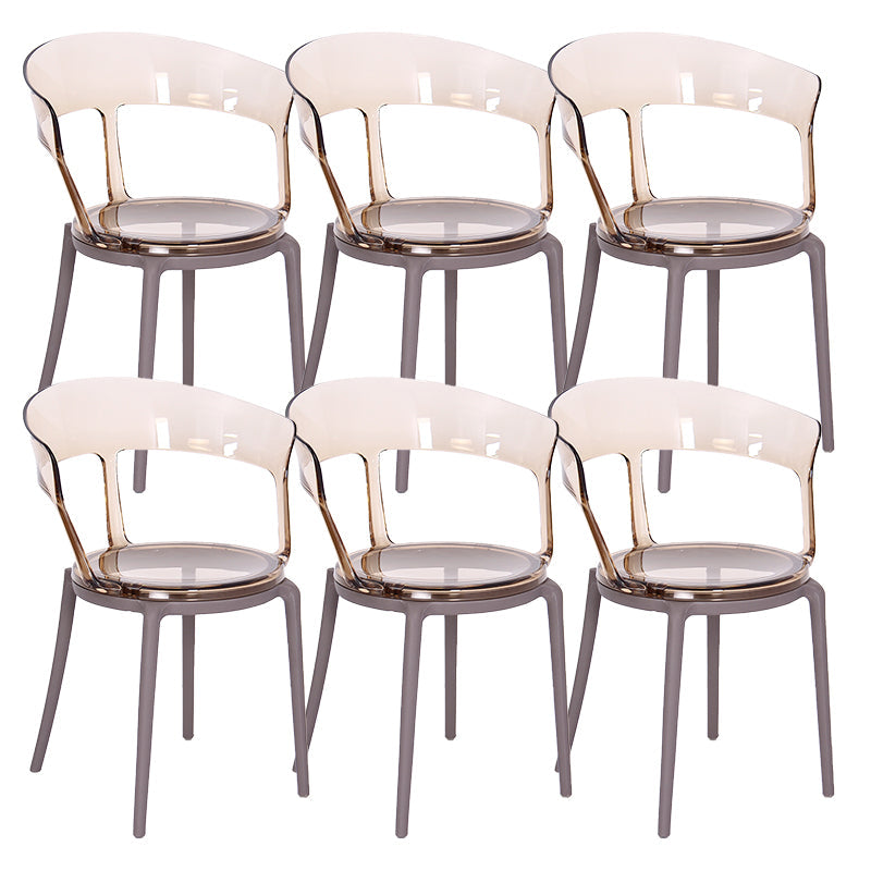 Contemporary Style Arm Chair Open Back Side Plastic Chair for Dining Room