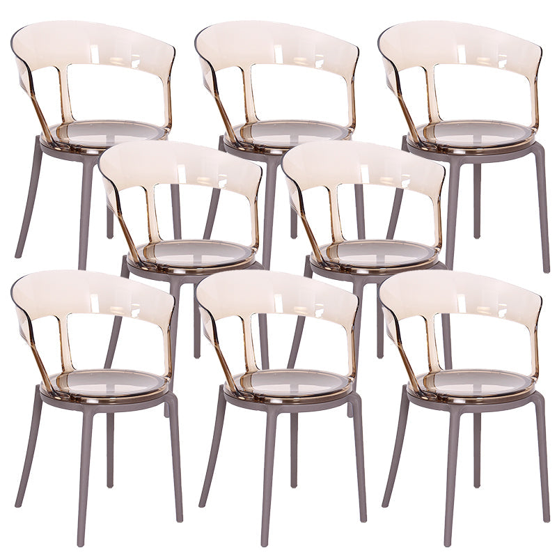 Contemporary Style Arm Chair Open Back Side Plastic Chair for Dining Room