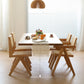 1/2/5 Pieces Rectangle Dining Set Modern Solid Wood Dining Table with Chairs