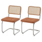 1/2/5 Pieces Rectangle Dining Set Modern Solid Wood Dining Table with Chairs 2 Orange Chairs Clearhalo 'Dining Room Sets' 'Dining Tables & Seating' 'dining_room_set' 'furn' 'furn_dining_room_set' 'Furniture' 'Kitchen & Dining Furniture' 6142920