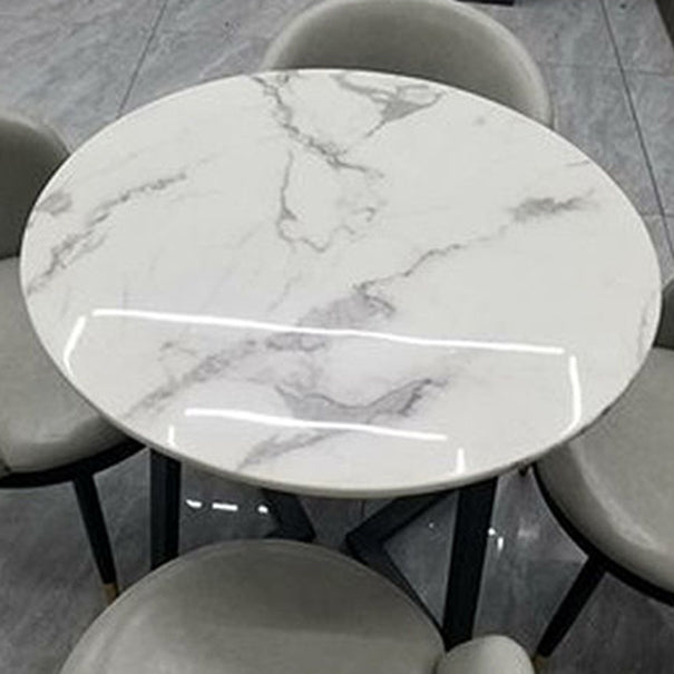 Pièces modernes 1/2/5 Pièces à manger Table à manger en pierre ronde pour balcon