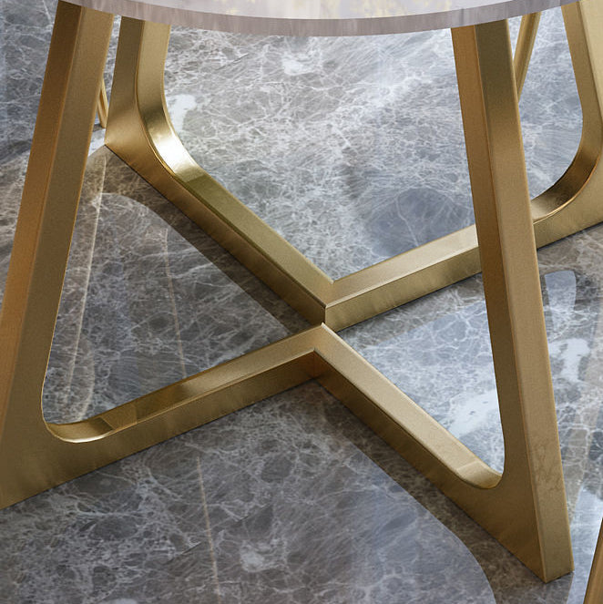 Pièces modernes 1/2/5 Pièces à manger Table à manger en pierre ronde pour balcon