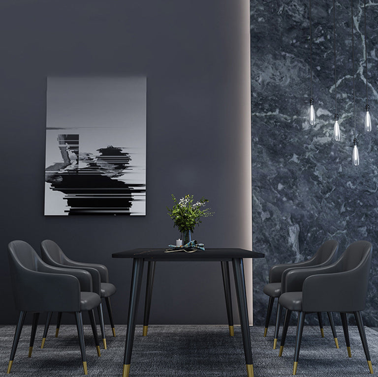 Modern 1/5/6/7 stukken Dinerset rechthoekige stenen eettafel voor eetkamer keuken