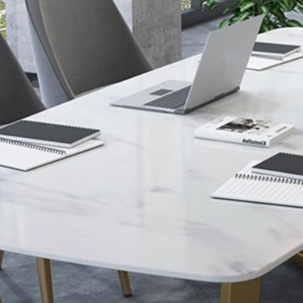 Moderne 1/7-delige eetset rechthoekige stenen eettafel voor café-eetkamer