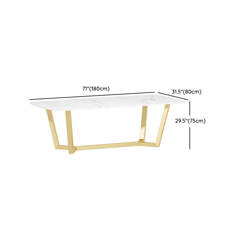 Moderne 1/7-delige eetset rechthoekige stenen eettafel voor café-eetkamer