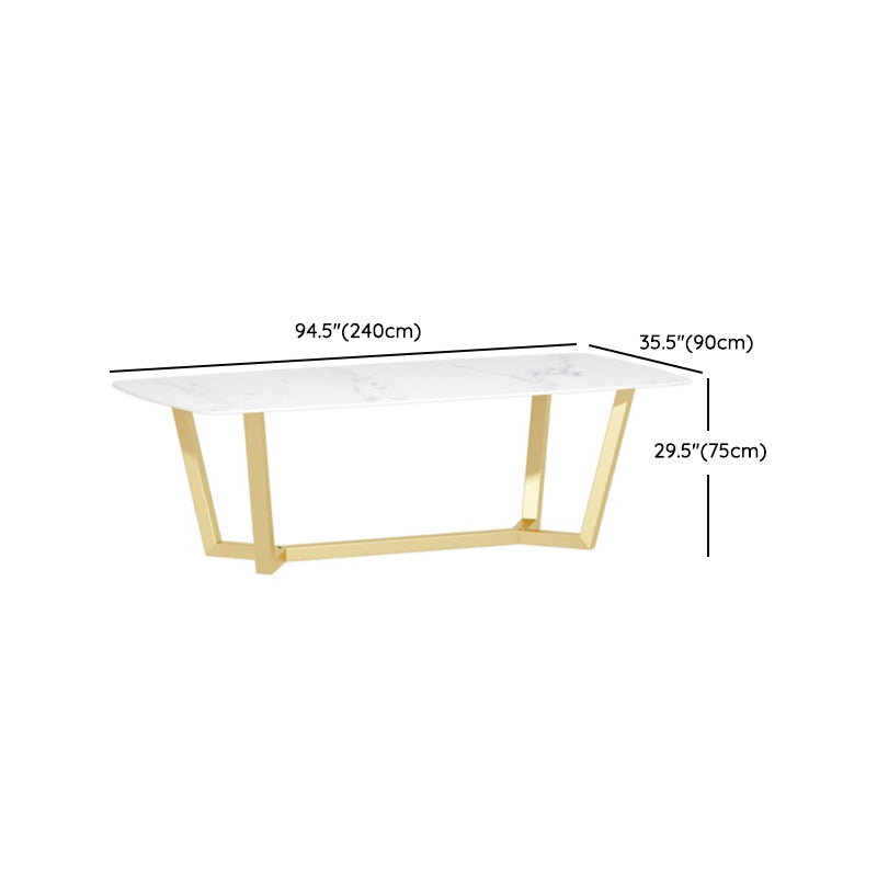 Moderne 1/7-delige eetset rechthoekige stenen eettafel voor café-eetkamer