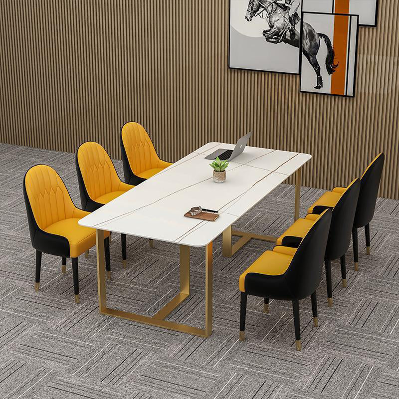 Modern 1/7 Pieces Dining Set Rectangle Stone Dining Table for Milk Tea Shop