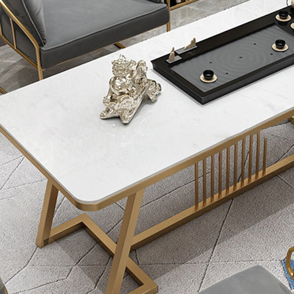 Modern 1/7 Pieces Dining Set Rectangle Stone Dining Table for Living Room Dining Room Clearhalo 'Dining Room Sets' 'Dining Tables & Seating' 'dining_room_set' 'furn' 'furn_dining_room_set' 'Furniture' 'Kitchen & Dining Furniture' 6146545