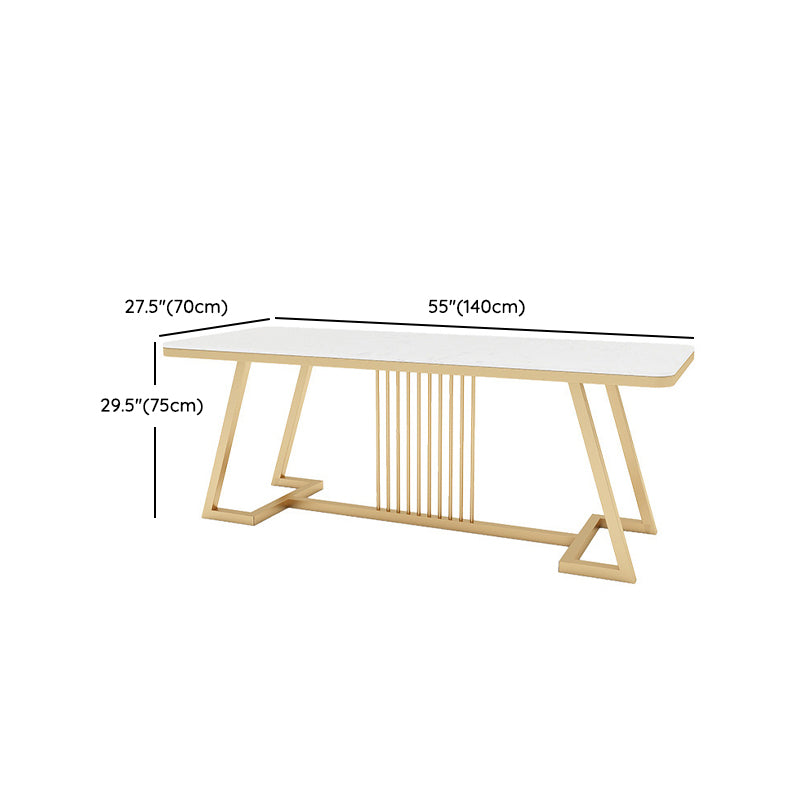 Modern 1/7 Pieces Dining Set Rectangle Stone Dining Table for Living Room Dining Room Clearhalo 'Dining Room Sets' 'Dining Tables & Seating' 'dining_room_set' 'furn' 'furn_dining_room_set' 'Furniture' 'Kitchen & Dining Furniture' 6146548