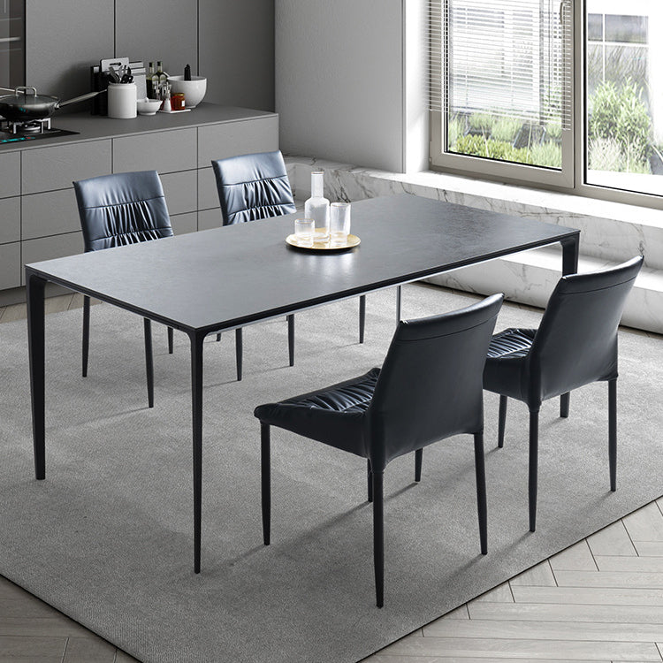 Estilo de diseñador 1/2/5/7 Piezas Rectángulo Juego de comedor de piedra sinterizada Juego de mesa de comedor de piedra sinterizada