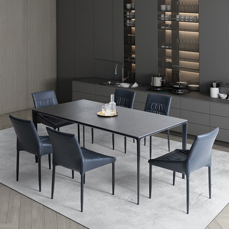 Estilo de diseñador 1/2/5/7 Piezas Rectángulo Juego de comedor de piedra sinterizada Juego de mesa de comedor de piedra sinterizada