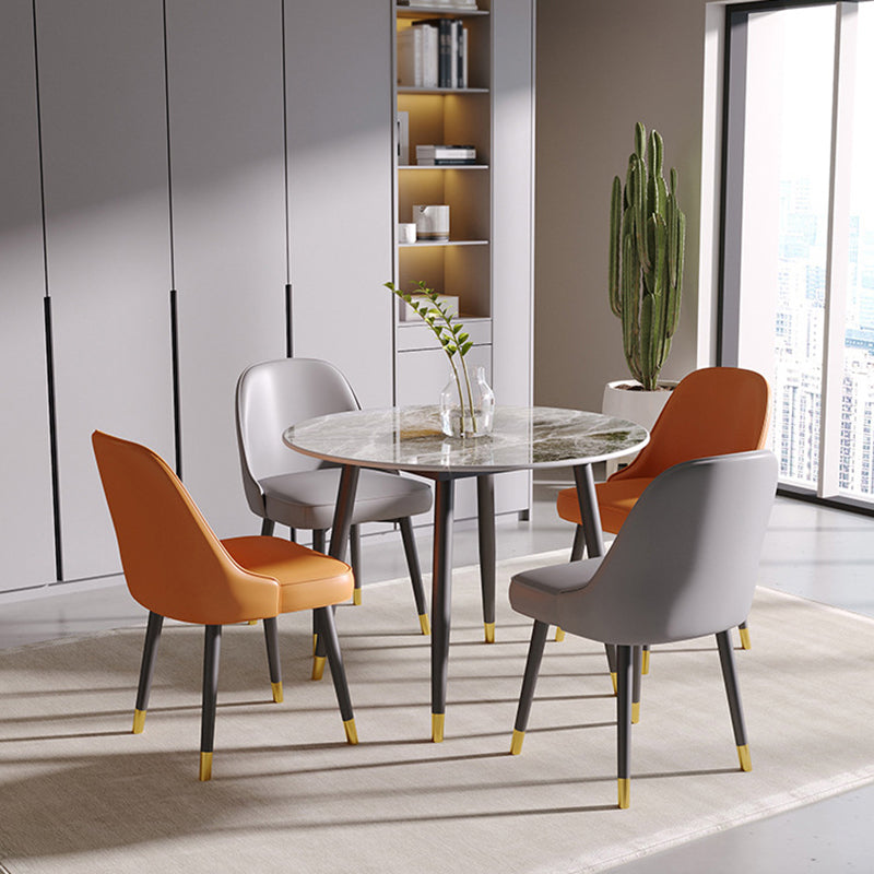 Modern 1/5 Pieces Dining Set Round Stone Dining Table for Living Room