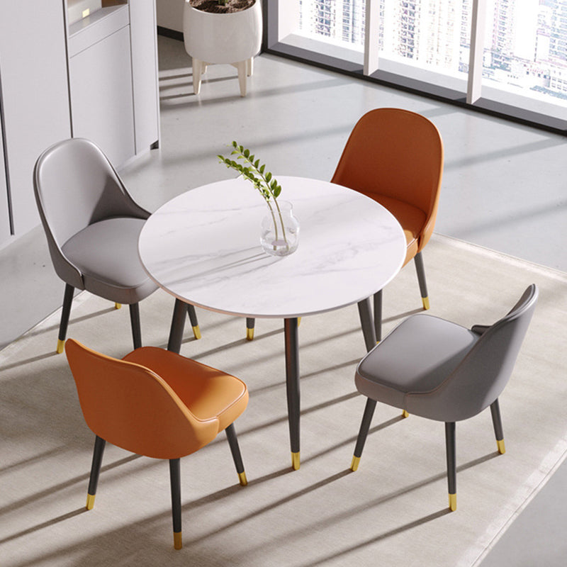 Modern 1/5 Pieces Dining Set Round Stone Dining Table for Living Room