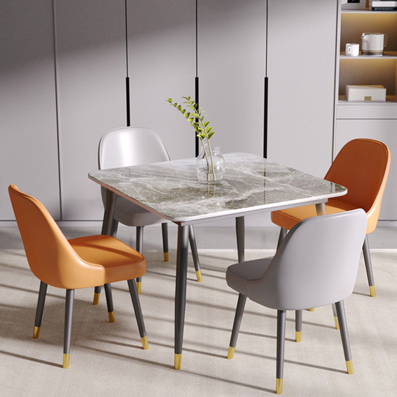 Modern 1/5 Pieces Dining Set Round Stone Dining Table for Living Room