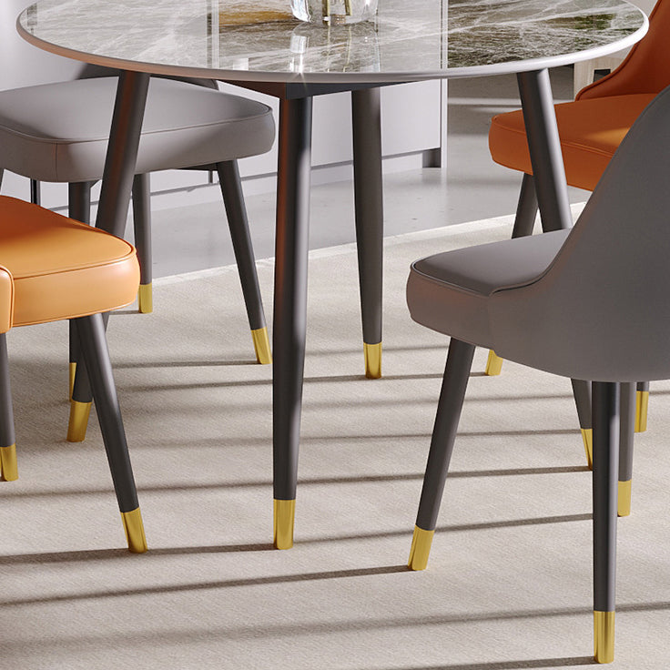 Modern 1/5 Pieces Dining Set Round Stone Dining Table for Living Room
