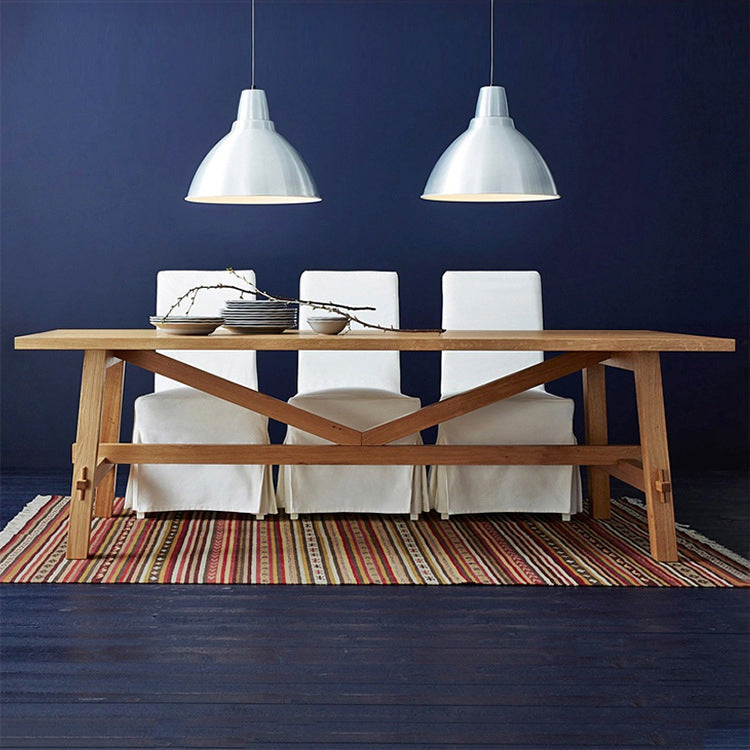 モダンな1/5ピースダイニングセット長方形の松の木ダイニングテーブルダイニングルームキッチン用