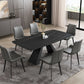 Contemporary Rectangle Table Set 1/5/6/7 Pieces Dining Set for Restaurant