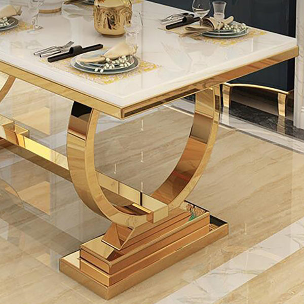 Mesa de comedor de mármol de estilo moderno juego blanco 1/4/5/6/7 piezas de comedor para uso en el hogar
