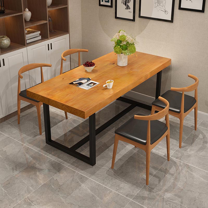 Modern 1/5 Pieces Dining Set Rectangle Wood Dining Table for Kitchen Dining Room Clearhalo 'Dining Room Sets' 'Dining Tables & Seating' 'dining_room_set' 'furn' 'furn_dining_room_set' 'Furniture' 'Kitchen & Dining Furniture' 6146949